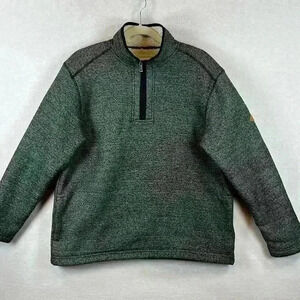 Orvis Men’s 1/4 Zip Sweater Black& White Sherpa-lined Pockets Cozy and Warm